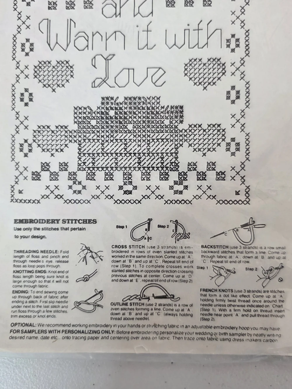 Bucilla Stamped Cross Stitch Bless This Kitchen And Warm It With Love Vintage